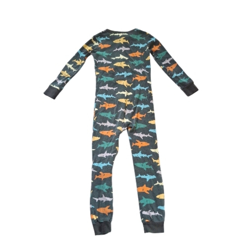 OLD NAVY Kids Shark Print One-Piece Pajamas - Multicolor/5T - Picture 2 of 4